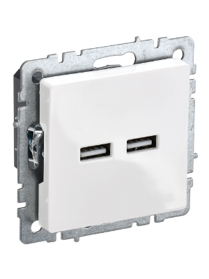Фотография товара 'IEK BRITE Розетка USB A+A 5В 3,1А РЮ10-1-БрБ белый BR-U21-D31-K01'