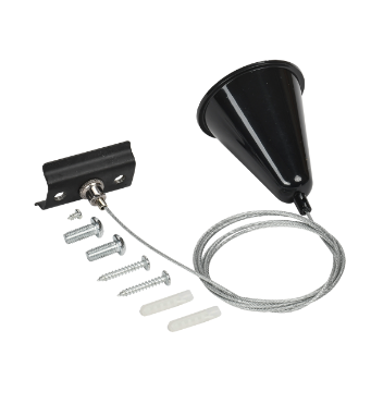 Фотография товара 'IEK LIGHTING Комплект подвеса для шинопровода с тросом 1,5м черный LT-SO0D-KPT-D15-K02'