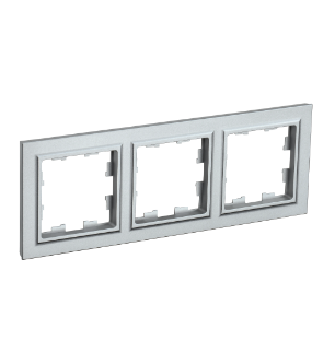 Фотография товара 'IEK BRITE Рамка 3-местная РУ-3-БрА алюминий BR-M32-K47'