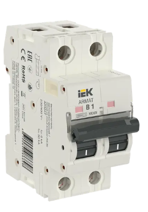 Фотография товара 'IEK ARMAT Автоматический выключатель M06N 2P B 1А, AR-M06N-2-B001'