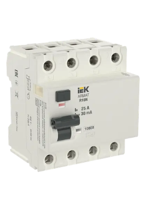 Фотография товара 'IEK ARMAT Выключатель дифференциального тока R10N 4P 25А 30мА тип A, AR-R10N-4-025A030'