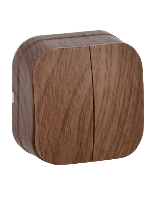 Фотография товара 'IEK Выключатель 2-клавишный для открытой установки ВС20-2-0-ХД 10А GLORY дуб EVH20-K24-10'