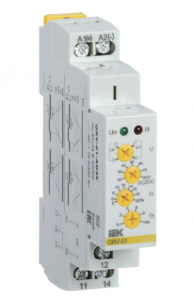 Фотография товара 'IEK Реле контроля напряжения ORV с блокировкой однофазное 24-48В AC/DC ORV-01-AD48'