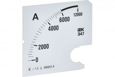 Фотография товара 'IEK IPA20D-SC-6000 Шкала смен. для амперметра Э47 6000/5А-1,5 96х96мм'