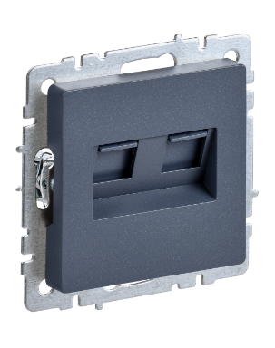 Фотография товара 'IEK BRITE Розетка компьютерная двойная RJ45 кат.5E РК10-2-БрМ маренго BR-K20-1-K35'