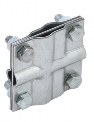 Фотография товара 'IEK Зажим заземления крестообразный полоса/пруток-полоса/пруток оцинкованная сталь ZGC13-11-1-16-40'