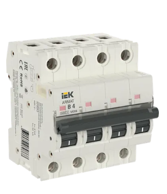 Фотография товара 'IEK ARMAT Автоматический выключатель M06N 4P B 4А, AR-M06N-4-B004'