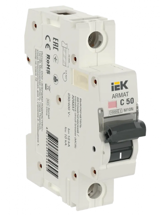 Фотография товара 'IEK ARMAT Автоматический выключатель M10N 1P C 50А AR-M10N-1-C050'