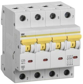 Фотография товара 'IEK Выключатель автоматический ВА47-60M 4Р 25А 6кА С, MVA31-4-025-C'