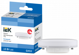 Фотография товара 'IEK Лампа LED T75 таблетка 10Вт 230В 6500К GX53, LLE-T80-10-230-65-GX53'