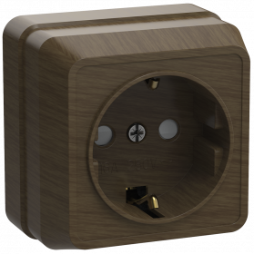 Фотография товара 'IEK Розетка 1-местная для открытой установки РСш20-3-ОД с заземляющим контактом с защитной шторкой 16А ОКТАВА, ERO14-K04-16-DC'