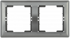 Фотография товара 'IEK Рамка 2-местная горизонтальная РГ-2-БА BOLERO, EMB20-K95'