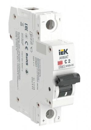 Фотография товара 'IEK ARMAT Автоматический выключатель M06N-DC 1P C 2А AR-M06N-1-C002DC'
