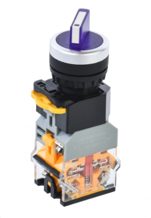 Фотография товара 'IEK Переключатель D8-11XD2 на 2 положения 1з+1р с подсветкой синий BSW30-11XD2-3-14-2-K07'