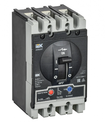 Фотография товара 'IEK ARMAT Автоматический выключатель в литом корпусе 3P типоразмер S 35кА 40А AR-MCCB-3S-035-0040A-ATUC'