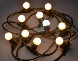 Фотография товара 'IEK LIGHTING Гирлянда белт-лайт 5м 10 теплый белый цвет ламп IP65 черный шнур 3м 230В транзит LGDU601-1-010-05-B-S-65'