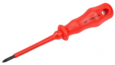 Фотография товара 'IEK ARMA2L 3 Отвертка диэлектрическая PH0х75 K2 A2L3-SC30-K2-PH-00-075'