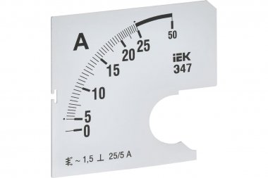 Фотография товара 'IEK IPA10D-SC-0025 Шкала смен. для амперметра Э47 25/5А-1,5 72х72мм'