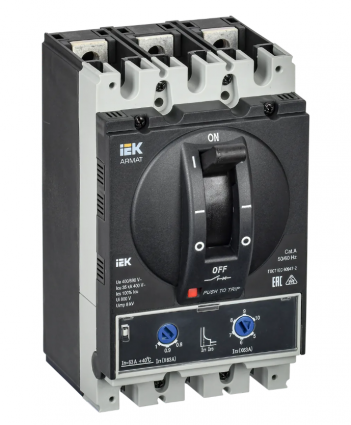 Фотография товара 'IEK ARMAT Автоматический выключатель в литом корпусе 3P типоразмер A 35кА 63А AR-MCCB-3A-035-0063A-ATUC'