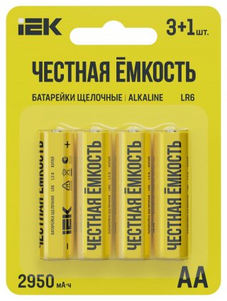 Фотография товара 'IEK ABT-LR06-OP-L04A Батарейка щелоч. Alkaline LR6/AA'