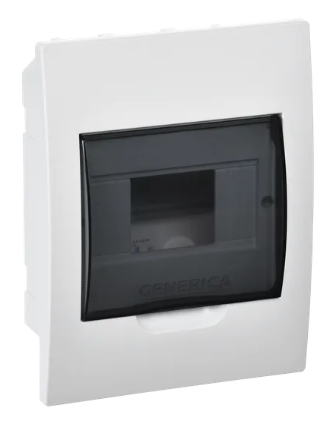 Фотография товара 'IEK Корпус пластиковый ЩРВ-П-6 черная прозрачная дверь IP41 MKP12-V-06-41-G'