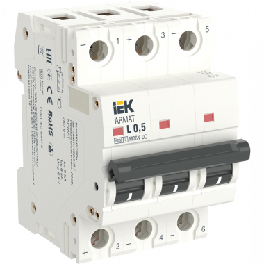 Фотография товара 'IEK AR-M06N-3-L020DC ARMAT Авт. выкл. M06N-DC 3P L 20А'