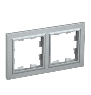 Фотография товара 'IEK BRITE Рамка 2-местная РУ-2-БрА алюминий BR-M22-K47'