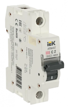 Фотография товара 'IEK ARMAT Автоматический выключатель M06N 1P C 2А AR-M06N-1-C002'