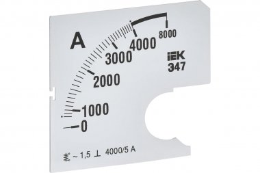 Фотография товара 'IEK IPA10D-SC-4000 Шкала смен. для амперметра Э47 4000/5А-1,5 72х72мм'