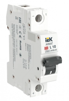 Фотография товара 'IEK ARMAT Автоматический выключатель M06N-DC 1P L 10А, AR-M06N-1-L010DC'
