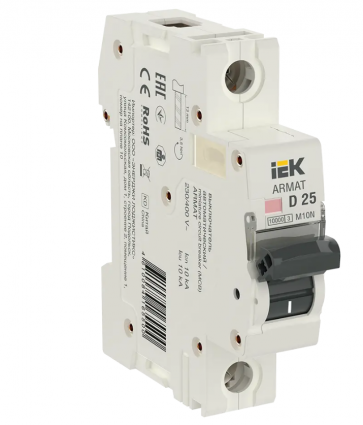 Фотография товара 'IEK ARMAT Автоматический выключатель M10N 1P D 25А AR-M10N-1-D025'