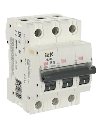 Фотография товара 'IEK ARMAT Автоматический выключатель M06N 3P B 8А AR-M06N-3-B008'