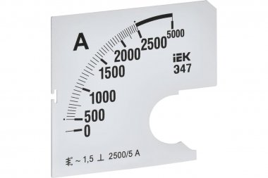 Фотография товара 'IEK IPA10D-SC-2500 Шкала смен. для амперметра Э47 2500/5А-1,5 72х72мм'