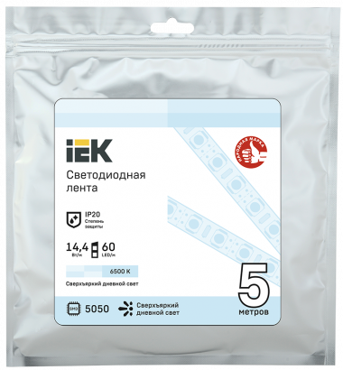 Фотография товара 'IEK Лента LED LSR-5050W60-14,4-IP20-12В, LSR2-2-060-20-3-05'