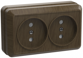 Фотография товара 'IEK Розетка 2-местная для открытой установки РС22-2-ОД без заземляющего контакта 10А ОКТАВА, ERO20-K04-10-DC'