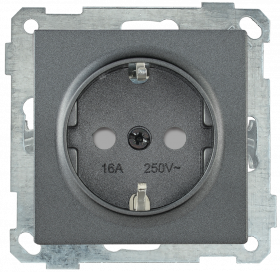 Фотография товара 'IEK Розетка РС14-1-0-Б с заземляющим контактом с защитной шторкой 16А BOLERO, ERB14-K95-16'