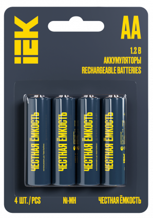 Фотография товара 'IEK AAK-NIMH-06-2700-L04 Аккумулятор GREEN Ni-MH AA 2700мАч'