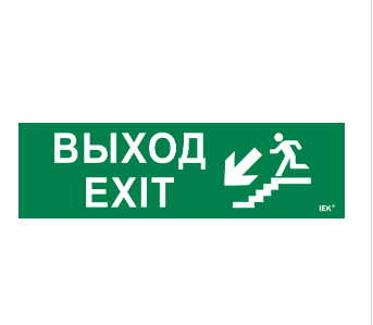 Фотография товара 'IEK Этикетка самоклеящаяся 310х90мм "Выход/лестница вниз/фигура" LPC10-1-31-09-VLVNF'