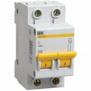 Фотография товара 'IEK Автомат выключатель ВА47-29 2Р 5А 4,5кА х-ка С MVA20-2-005-C'