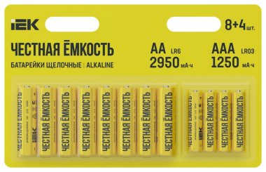 Фотография товара 'IEK ABT-LR06-LR03-OP-L08-04 Батарейка щелоч. Alkaline LR6/AA+LR03/AAA'