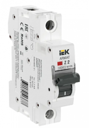 Фотография товара 'IEK ARMAT Автоматический выключатель M10N 1P Z 2А AR-M10N-1-Z002'
