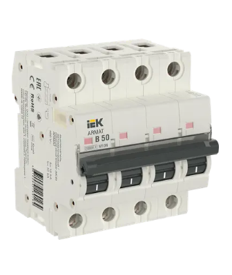 Фотография товара 'IEK ARMAT Автоматический выключатель M10N 4P B 50А AR-M10N-4-B050'