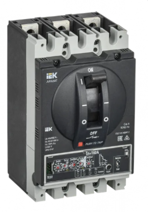 Фотография товара 'IEK ARMAT Автоматический выключатель в литом корпусе 3P типоразмер D 85кА 160А AR-MCCB-3D-085-0160A-ELPC'