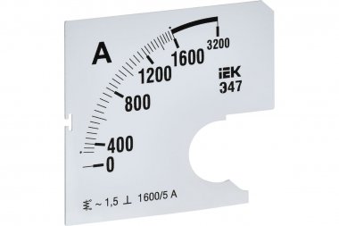 Фотография товара 'IEK IPA10D-SC-1600 Шкала смен. для амперметра Э47 1600/5А-1,5 72х72мм'