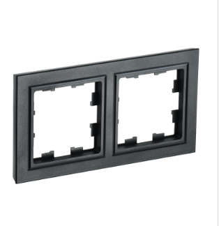 Фотография товара 'IEK BRITE Рамка 2-местная РУ-2-БрЧ черный BR-M22-K02'