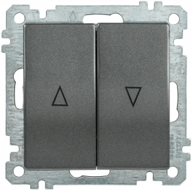 Фотография товара 'IEK Выключатель 2-клавишный жалюзи ВС10-1-5-Б BOLERO, EVB25-K95-10'