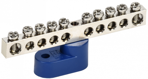 Фотография товара 'IEK Шина N "ноль" на одном угловом изоляторе Ni ШНИ-6х9-10-У1-С, YNN10-10-C1-K07-N'