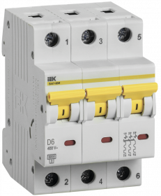 Фотография товара 'IEK Выключатель автоматический ВА47-60M 3Р 6А 6кА D, MVA31-3-006-D'