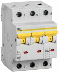 Фотография товара 'IEK Выключатель автоматический ВА47-60M 3Р 50А 6кА С, MVA31-3-050-C'