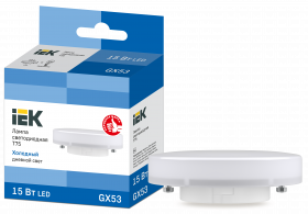 Фотография товара 'IEK Лампа LED T75 таблетка 15Вт 230В 6500К GX53, LLE-T80-15-230-65-GX53'
